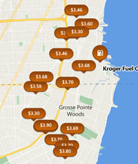 Maps will show you all gas prices nearby